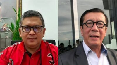 Hasto Kristiyanto dan Yasonna laoly