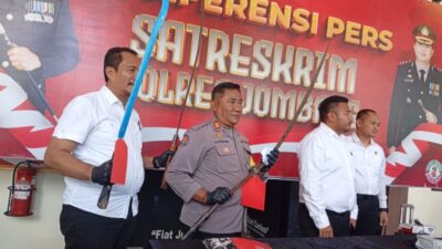 Satreskrim Polres Jombang Gagalkan Aksi Tawuran, Amankan Pemuda Pembawa Sajam Dan Bom Bondet Rakitan
